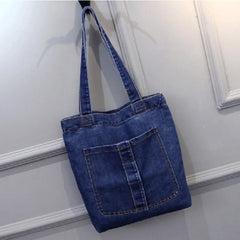 Women Shoulder Bag Street Canvas Denim Handbag Large Capacity Casual