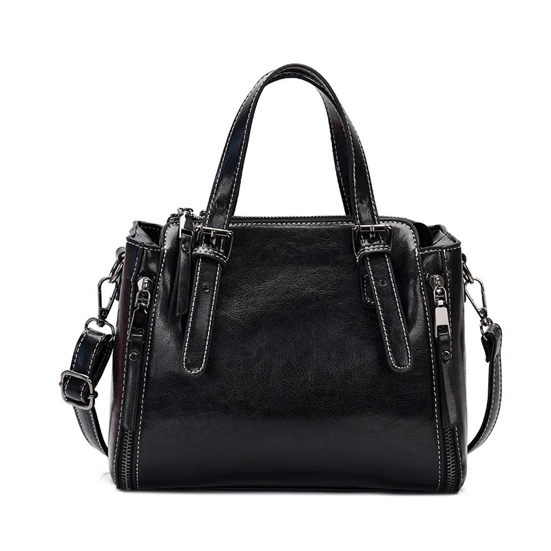 Vintage Leather Handbag High Casual Women Bag Ladies Shoulder Crossbody