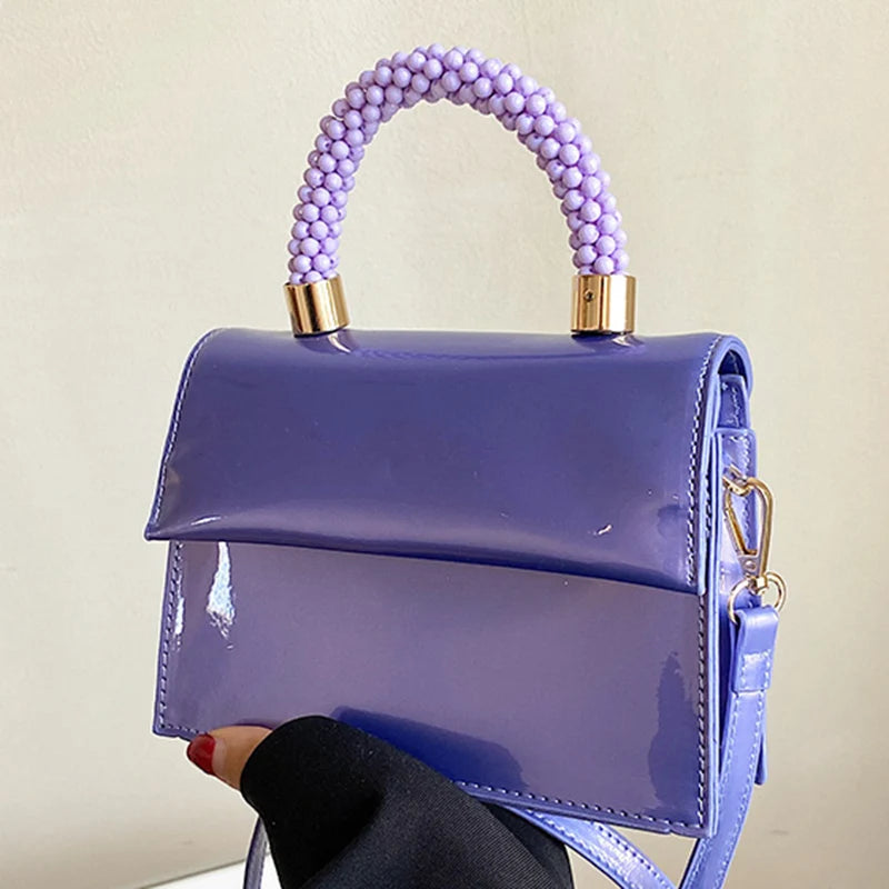 Patent Leather Shoulder Bags Prom Clutch Purple Orange Handbags