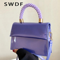Patent Leather Shoulder Bags Prom Clutch Purple Orange Handbags