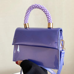 Patent Leather Shoulder Bags Prom Clutch Purple Orange Handbags