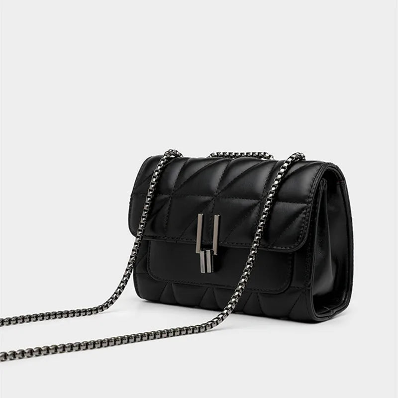 Leather Chain Crossbody Bags for Women Shoulder Bags Messenger