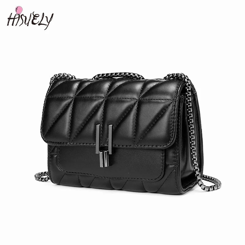 Leather Chain Crossbody Bags for Women Shoulder Bags Messenger