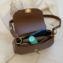 Women Flap Shoulder Bags Pu Leather Crossbody Bags Retro Lady Saddle Bags