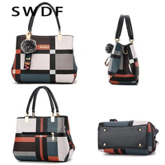 Plaid Shoulder Bag Female Ladies Totes Crossbody Bags