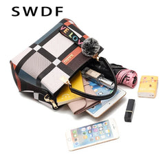 Plaid Shoulder Bag Female Ladies Totes Crossbody Bags