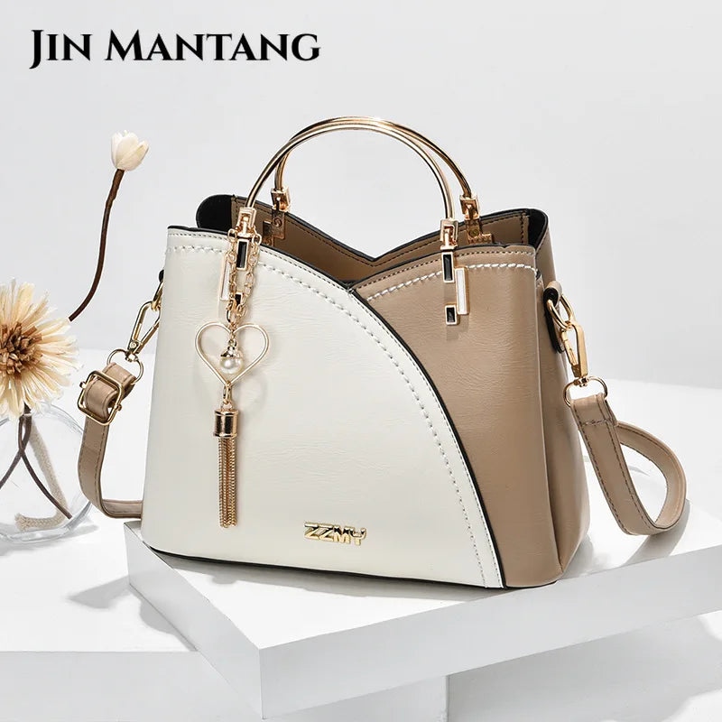 Women's PU Leather Shoulder Bag Large Capacity Messenger Bag