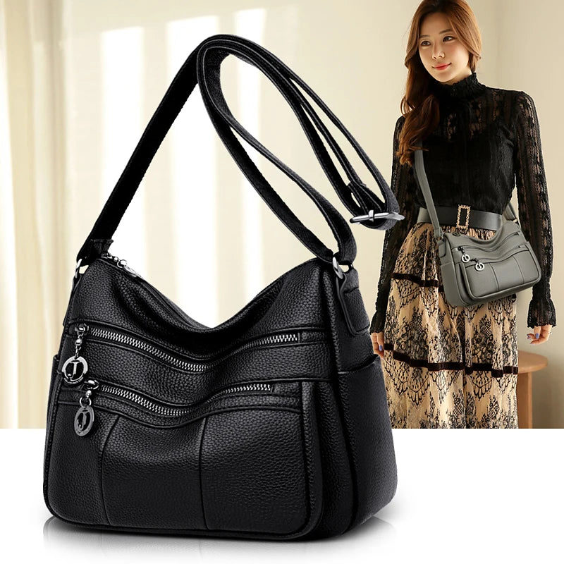 Women's Geniune Leather Shoulder Bag for Work