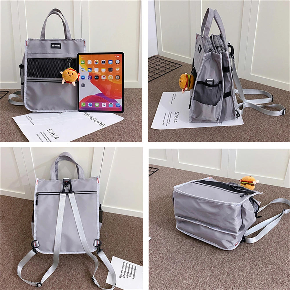 Multifunctional Ladies Student Backpack Solid High Nylon Youth Laptop Backpack