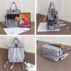 Multifunctional Ladies Student Backpack Solid High Nylon Youth Laptop Backpack