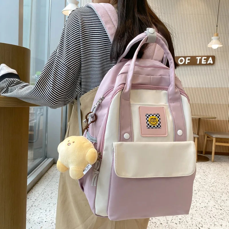 Nylon Waterproof School Bags for Teenage Girls Backpacks Women Travel Bags