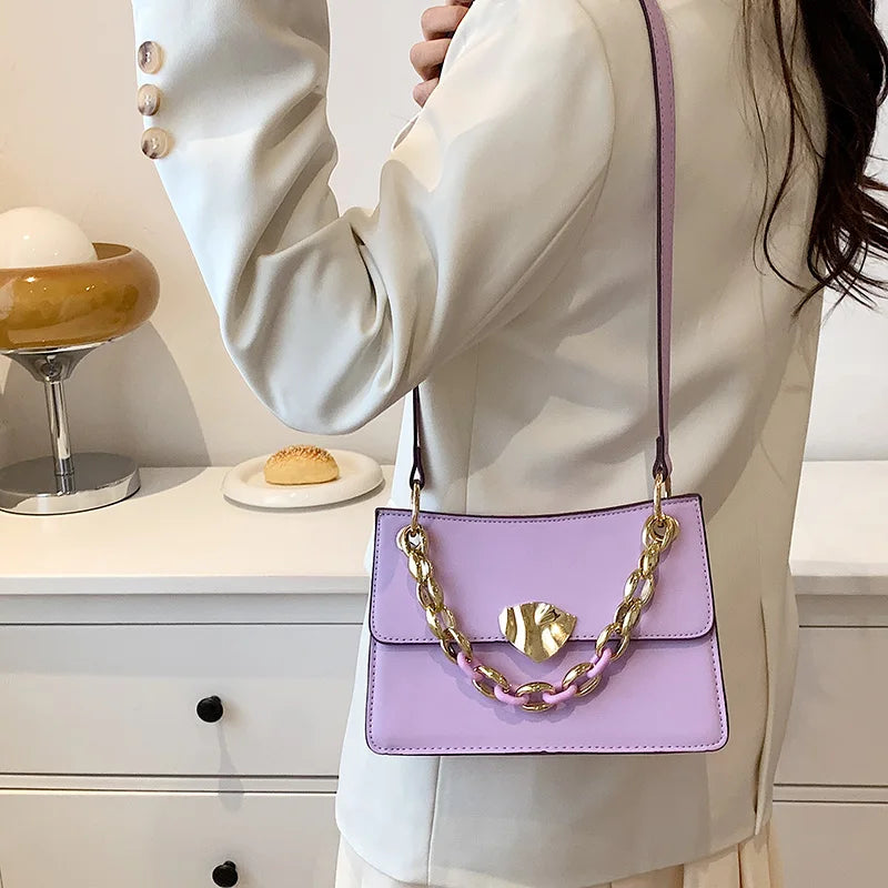 Purple Messenger Bag Phone Purse Shoulder Handbag Clutch