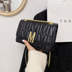 Luxury Women's M Letter Handbags Crossbody Shoulder Bag