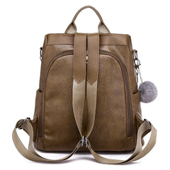 Soft Leather Backpack Women'S Retro Outdoor Travel Bag Casual Ladies Backpack