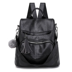 Soft Leather Backpack Women'S Retro Outdoor Travel Bag Casual Ladies Backpack