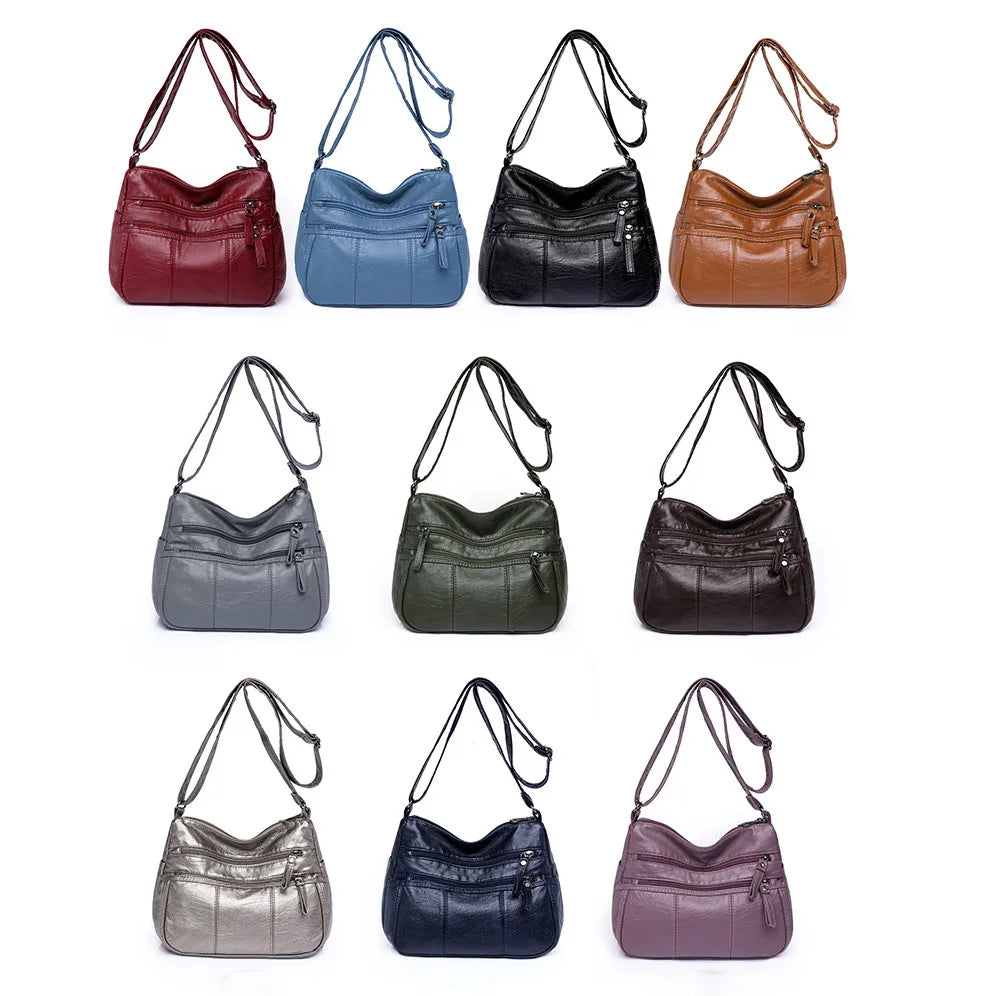 Soft Leather Crossbody Shoulder Bags for Women Large Capacity