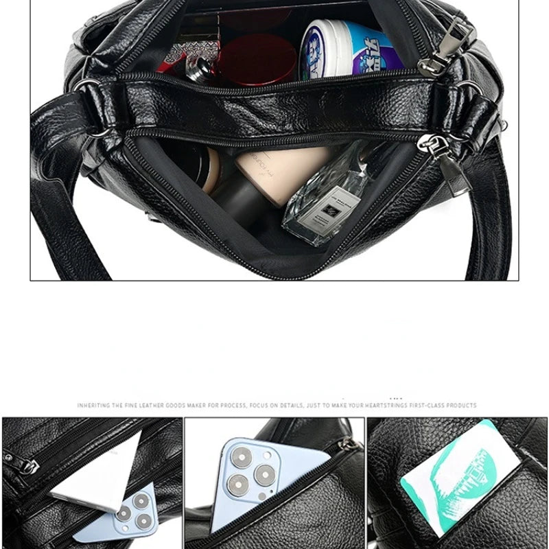 Soft Leather Crossbody Shoulder Bags for Women Large Capacity
