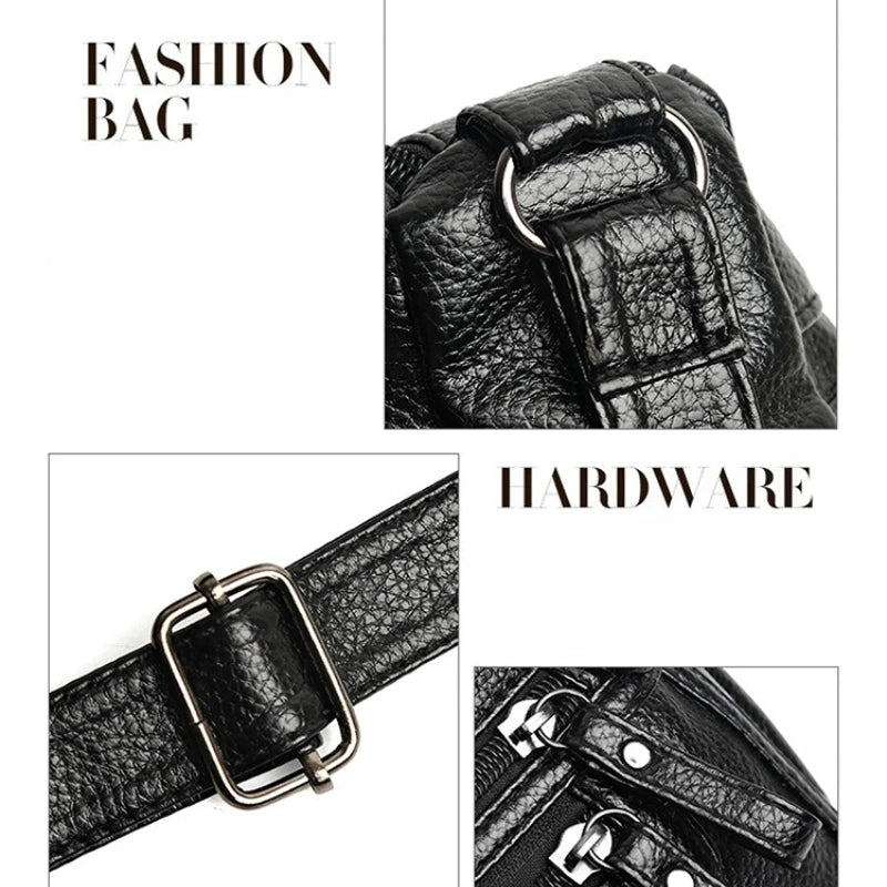Soft Leather Crossbody Shoulder Bags for Women Large Capacity