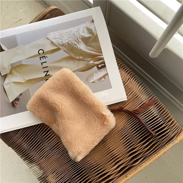 Spring Autumn Fur Crossbody Bags For Women Plush Purses And Handbags
