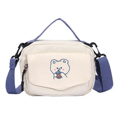 Canvas Messenger Bag Preppy Style Student Tote Shoulder Purse