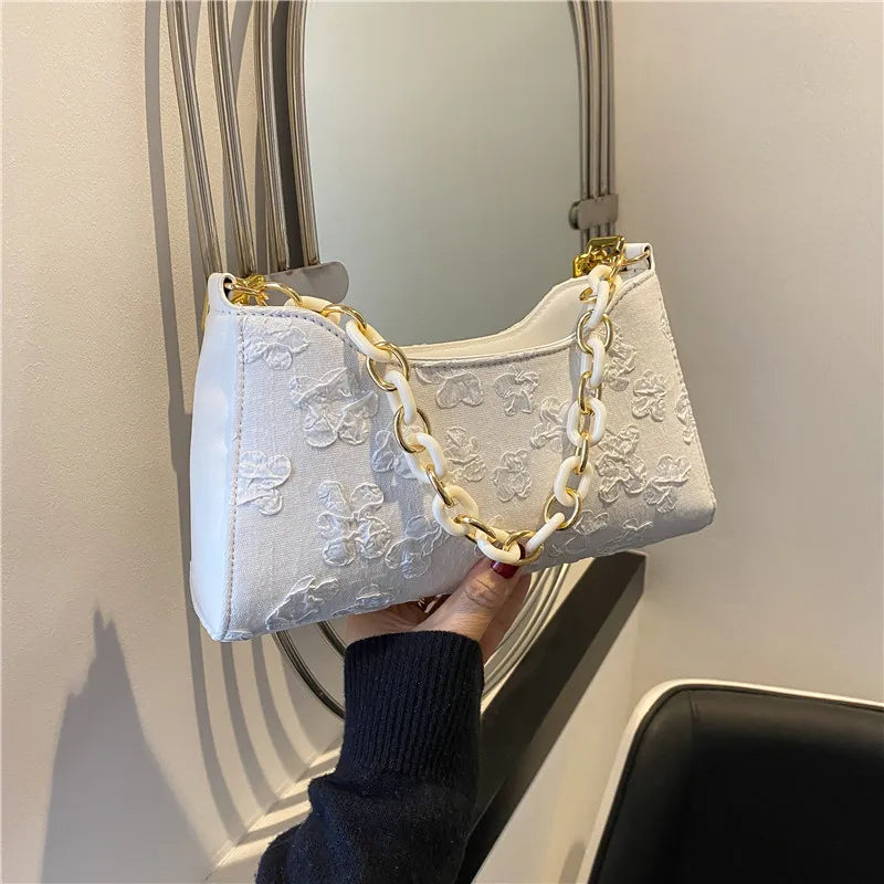 Spring Autum Women Shoulder Bags Print Handbag Pu Leather Casual Underarm Totes