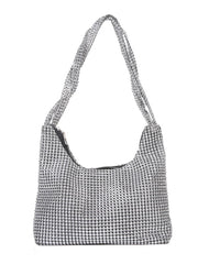 Spring Autum Silver Rhinestone Evening Bag Handbag For Dinner Party