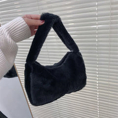 Soft Plush Women Handbags Faux Fur Small Shoulder Bags Winter Solid Female Clutc