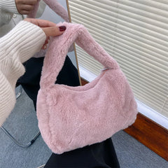 Soft Plush Women Handbags Faux Fur Small Shoulder Bags Winter Solid Female Clutc