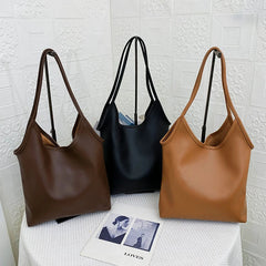 Fashionable Women Buckets Shoulder Bags PU Leather Tote