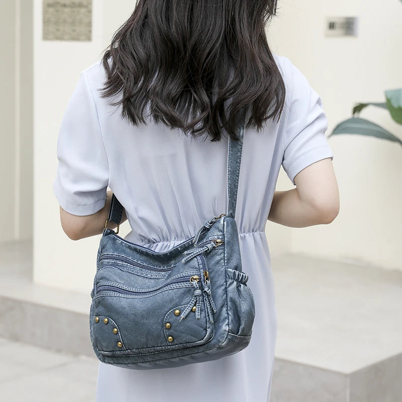 Fashionable Women Shoulder Bag Casual PU Leather Crossbody