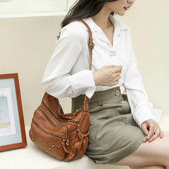 Fashionable Women Shoulder Bag Casual PU Leather Crossbody