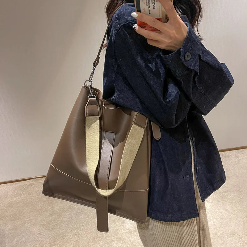 Fashionable Shoulder Bags Women Multi-function Tote PU Leather