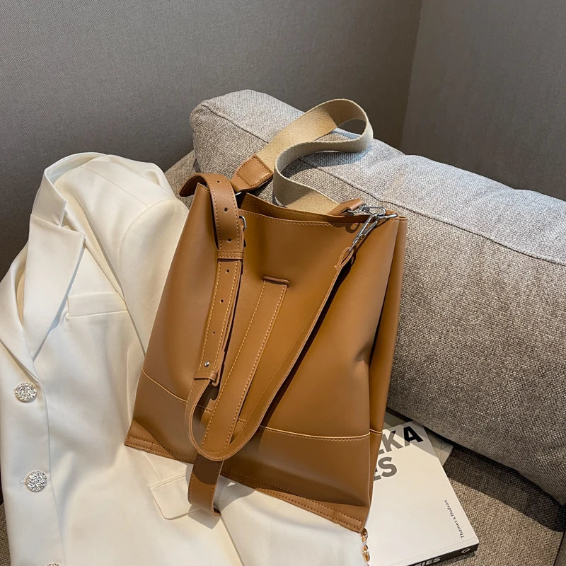 Fashionable Shoulder Bags Women Multi-function Tote PU Leather