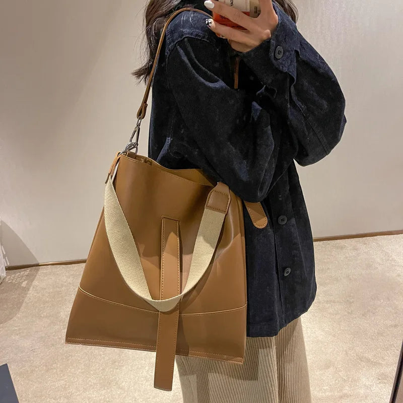 Fashionable Shoulder Bags Women Multi-function Tote PU Leather