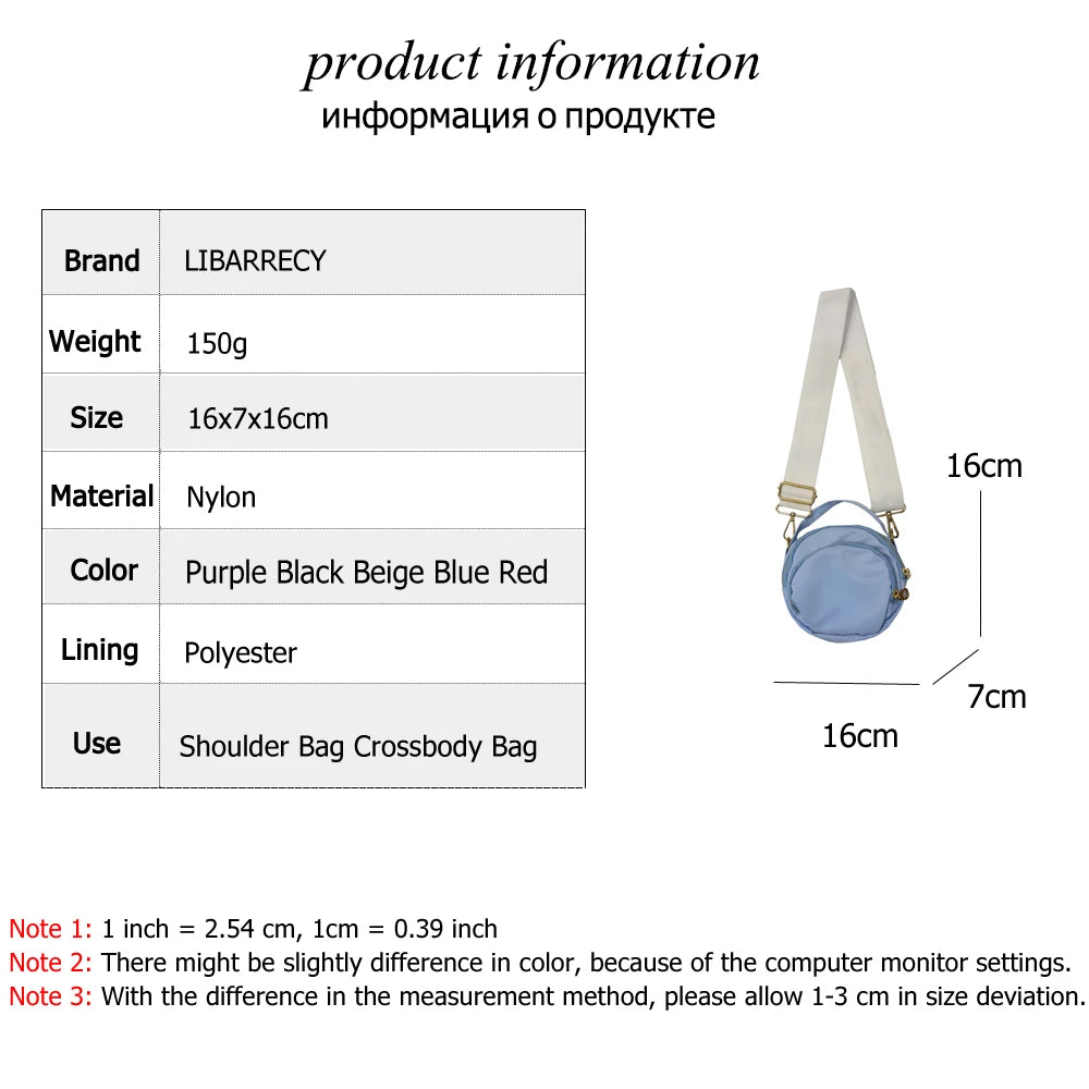 Mini Round Shoulder Bag Women's Wallet Mobile Phone Bag Nylon Messenger Bags