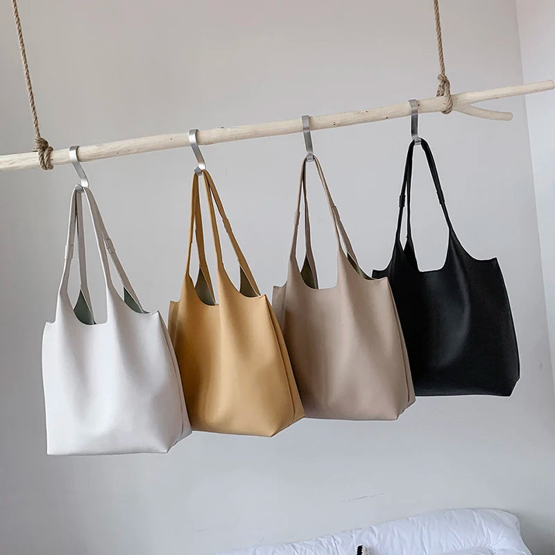 Fashionable Tote Women Shoulder Bags PU Leather Leisure Crossbody Big Space