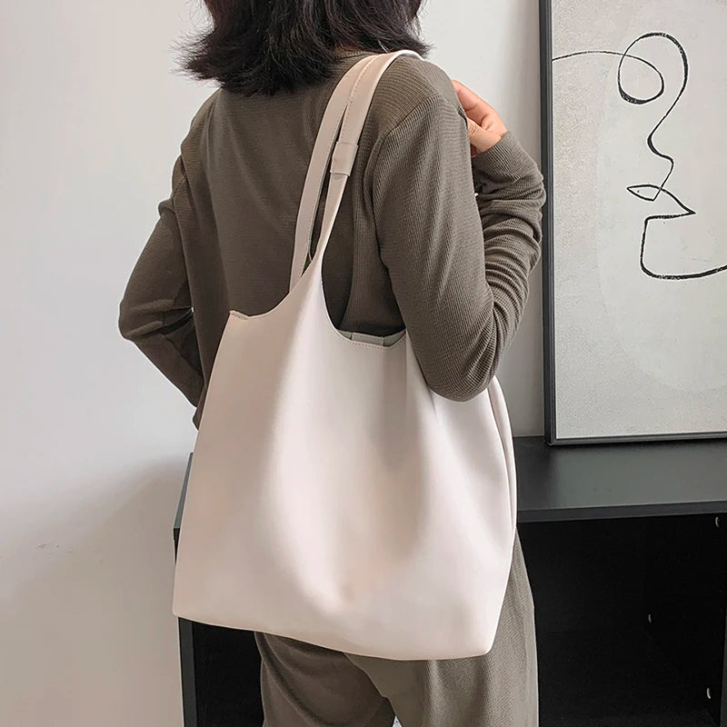 Fashionable Tote Women Shoulder Bags PU Leather Leisure Crossbody Big Space