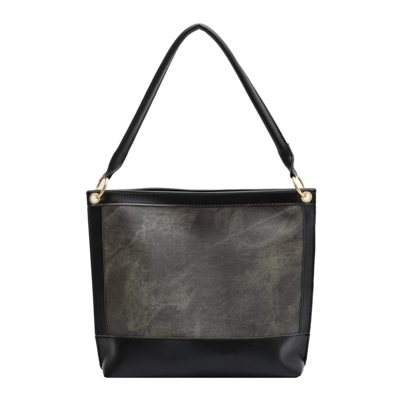Fashionable Multi-function PU Leather Denim Shoulder Top Bag