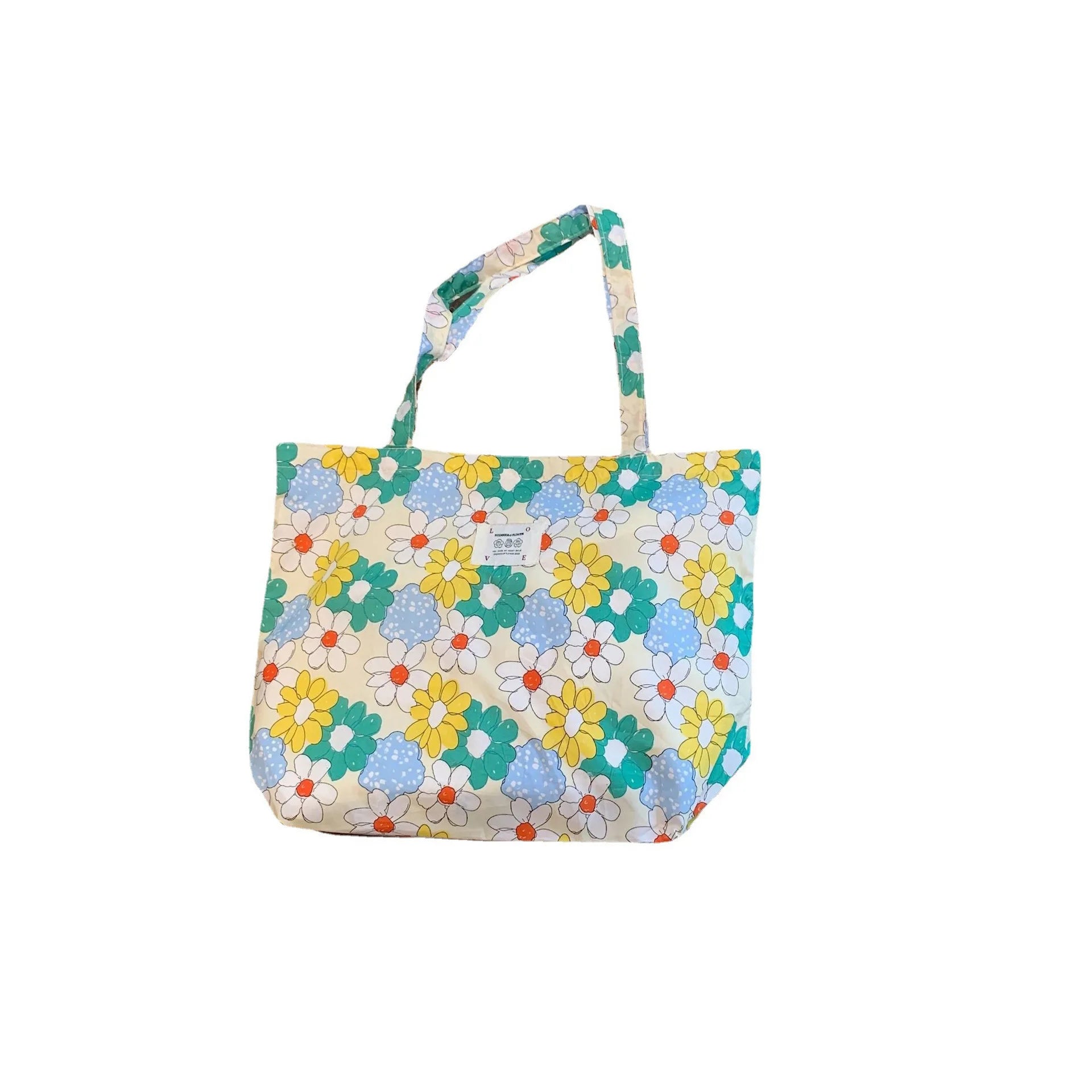 Floral Canvas Handbag Vintage Art Shoulder Bag