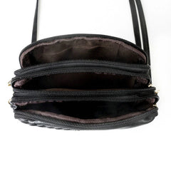 Embroidered Crossbody Bag for Women - Small Shoulder Purse with 3 Compartments