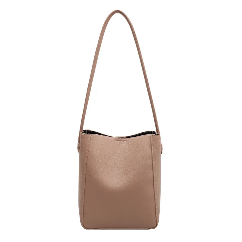 Net Red Texture Shoulder Bag Large-capacity Bucket Bag