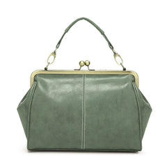 Vintage Green PU Leather Tote Bag Women Messenger Bags
