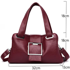 Vintage Women Leather Handbags Soft Leather Female Crossbody Shoulder Bags
