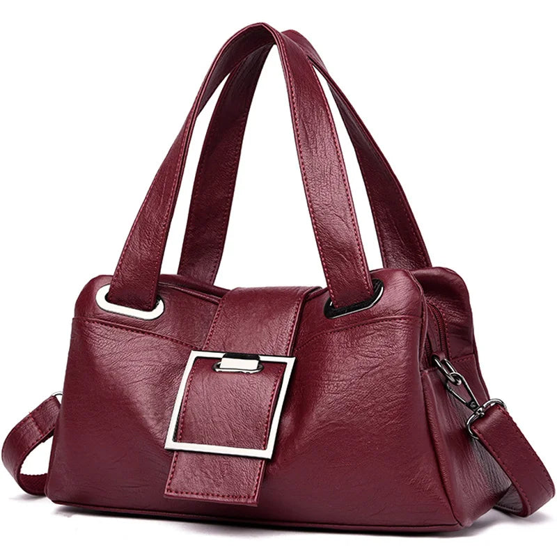 Vintage Women Leather Handbags Soft Leather Female Crossbody Shoulder Bags