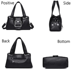 Vintage Women Leather Handbags Soft Leather Female Crossbody Shoulder Bags