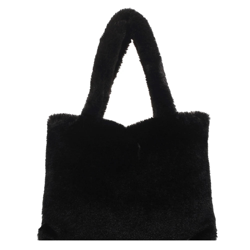 Soft Faux Fur Fluffy Shoulder Clutch Bag Handbags