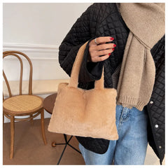 Soft Faux Fur Fluffy Shoulder Clutch Bag Handbags