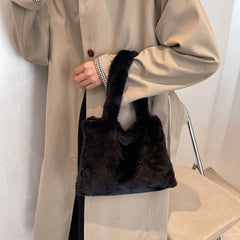 Soft Faux Fur Fluffy Shoulder Clutch Bag Handbags