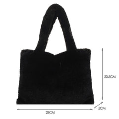 Soft Faux Fur Fluffy Shoulder Clutch Bag Handbags