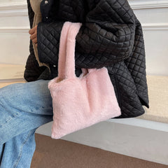 Soft Faux Fur Fluffy Shoulder Clutch Bag Handbags